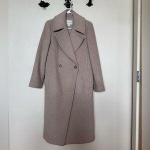 Club Monaco Taupe Double-Breasted Coat